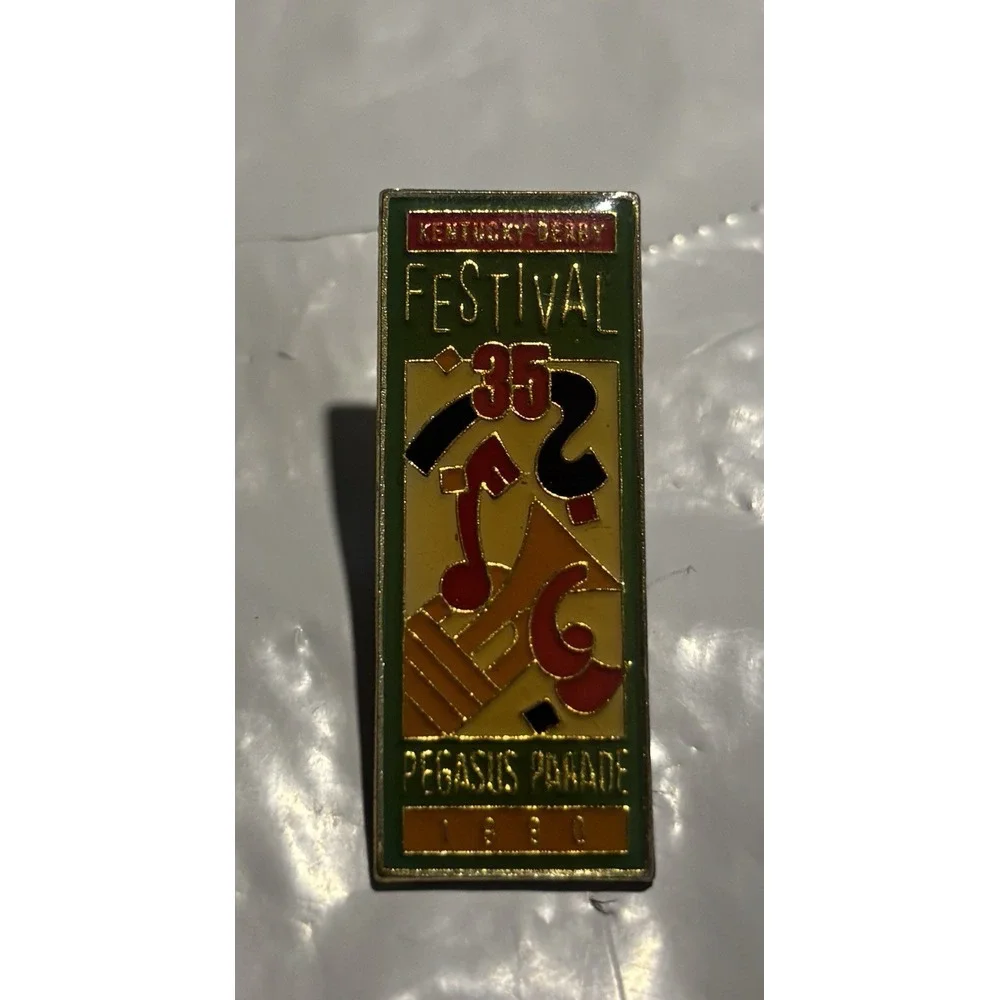 VTG Kentucky Derby Celebration 35th Anniversary Pin 1990 Pegasus Festival Lapel